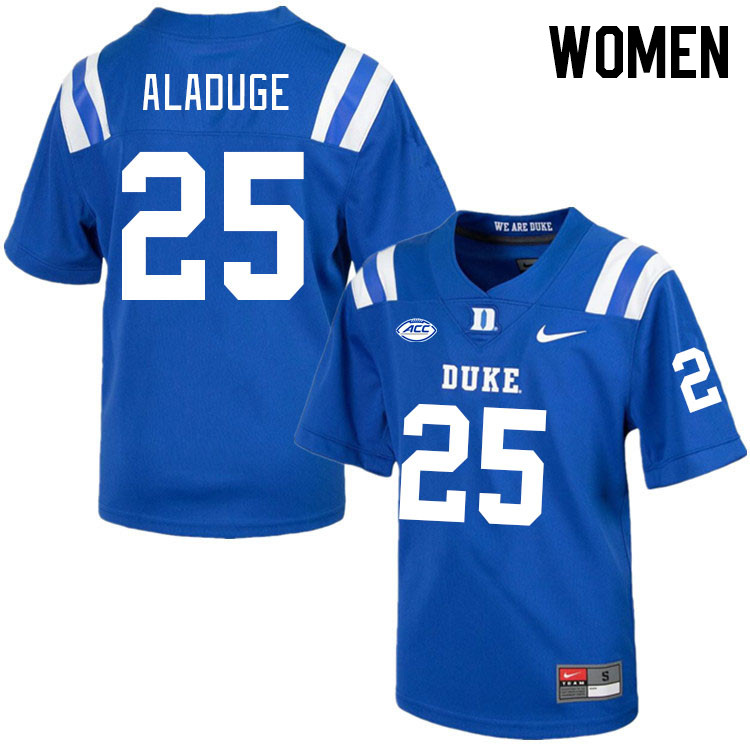 Women #25 Desmond Aladuge Duke Blue Devils College Football Jerseys Stitched-Royal